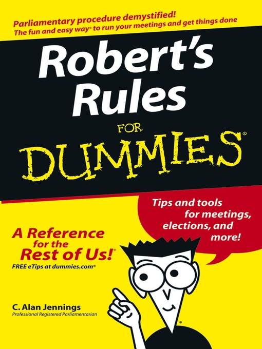 Title details for Robert's Rules For Dummies by C. Alan Jennings, PRP - Available